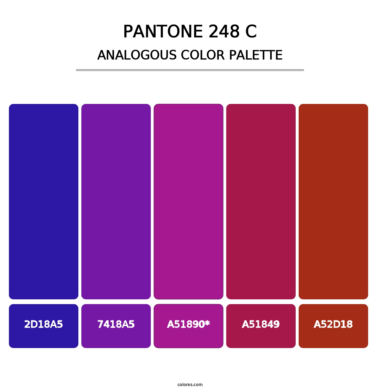 PANTONE 248 C - Analogous Color Palette