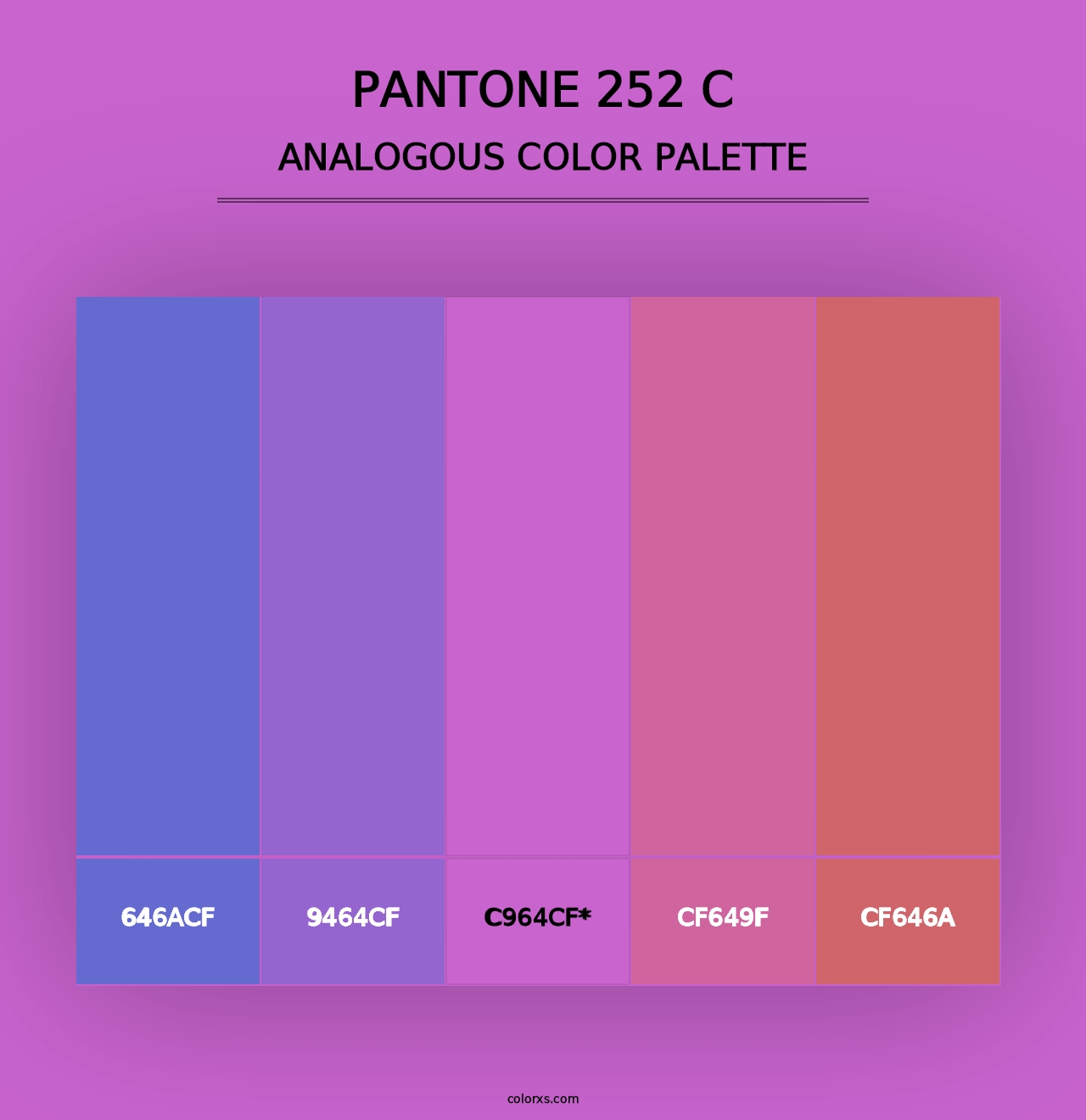 PANTONE 252 C - Analogous Color Palette