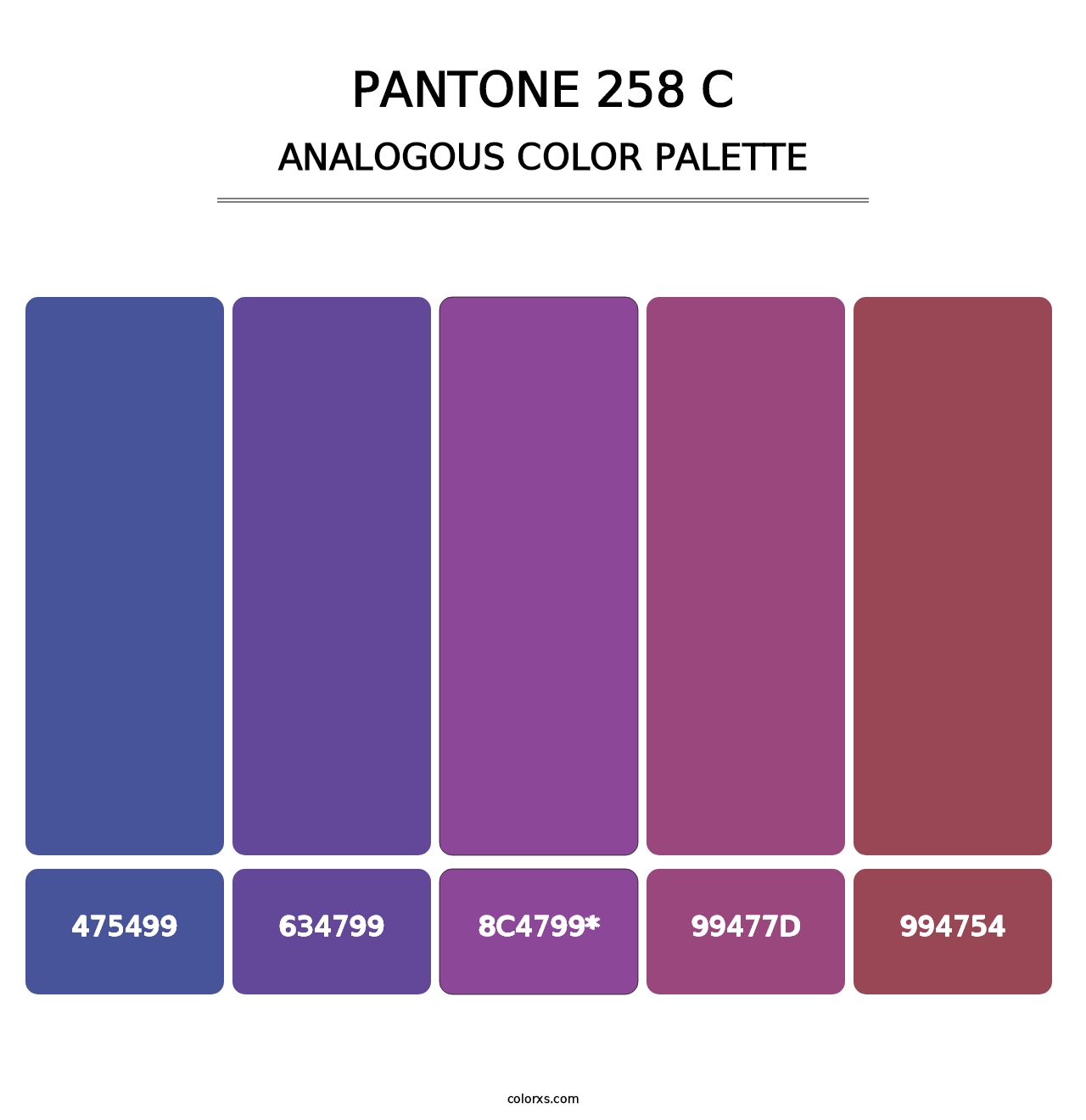 PANTONE 258 C - Analogous Color Palette