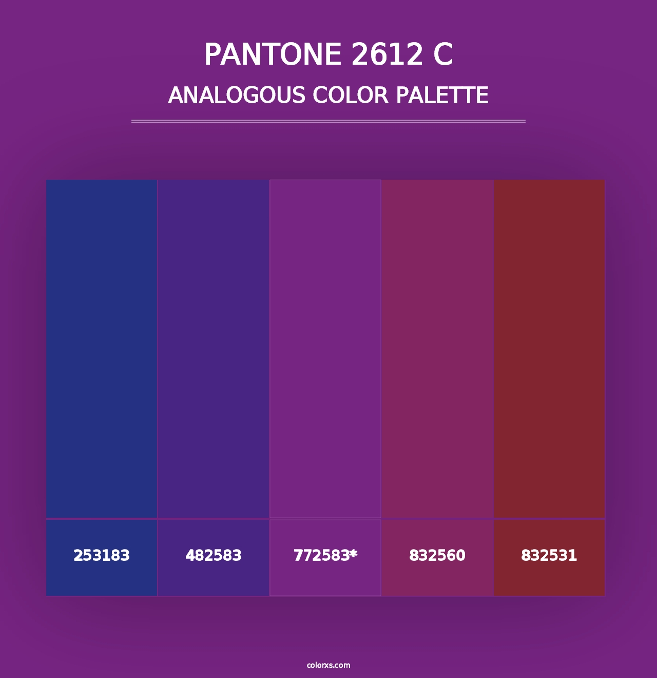 PANTONE 2612 C - Analogous Color Palette