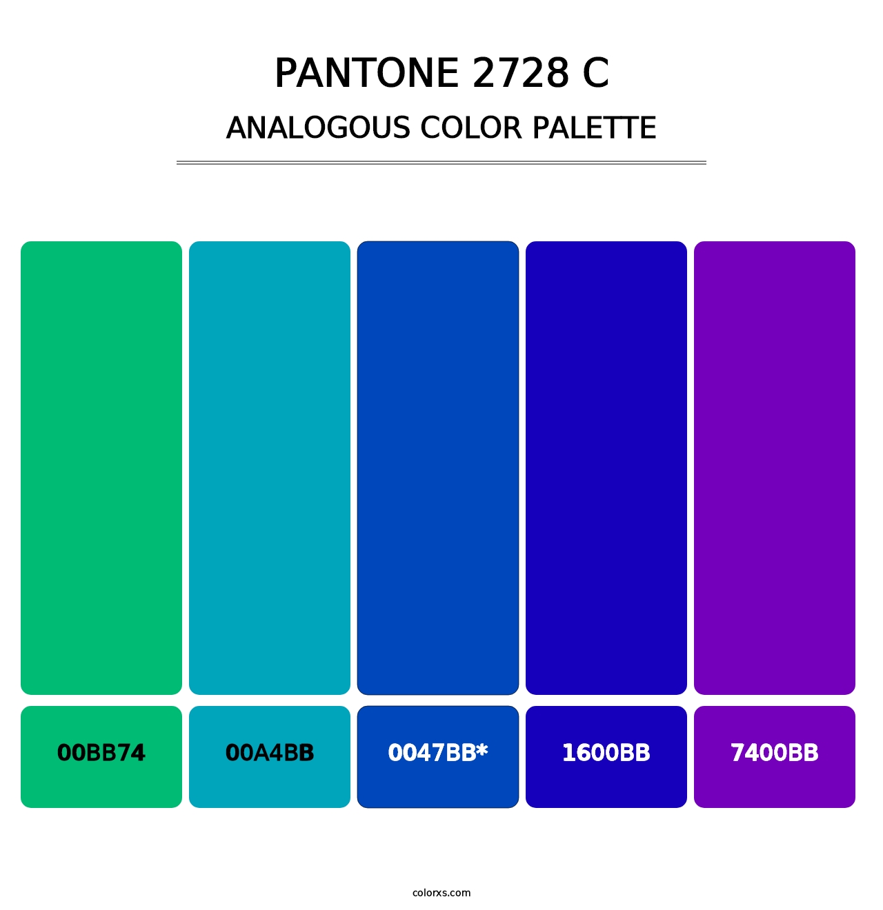 PANTONE 2728 C - Analogous Color Palette