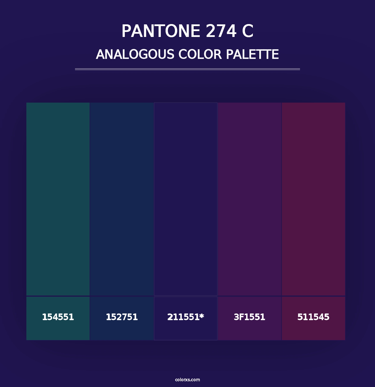 PANTONE 274 C - Analogous Color Palette