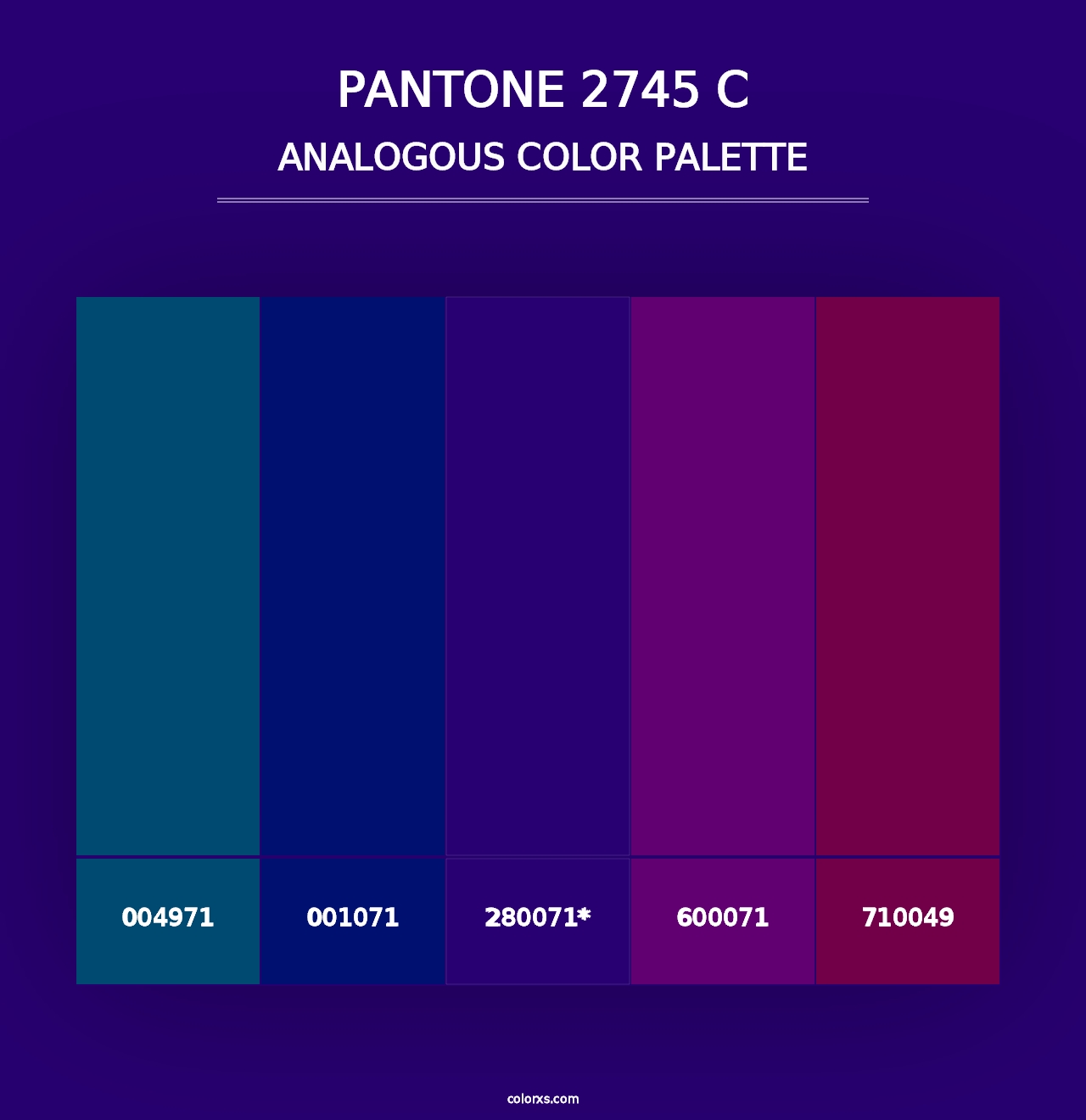 PANTONE 2745 C - Analogous Color Palette