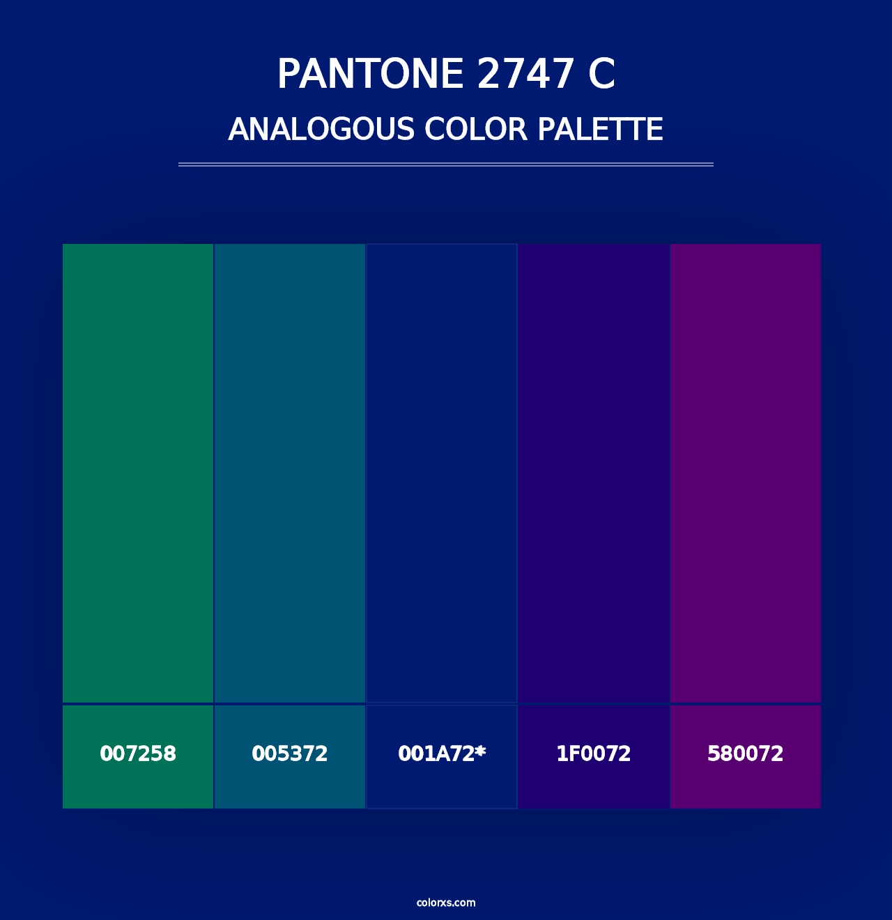 PANTONE 2747 C - Analogous Color Palette