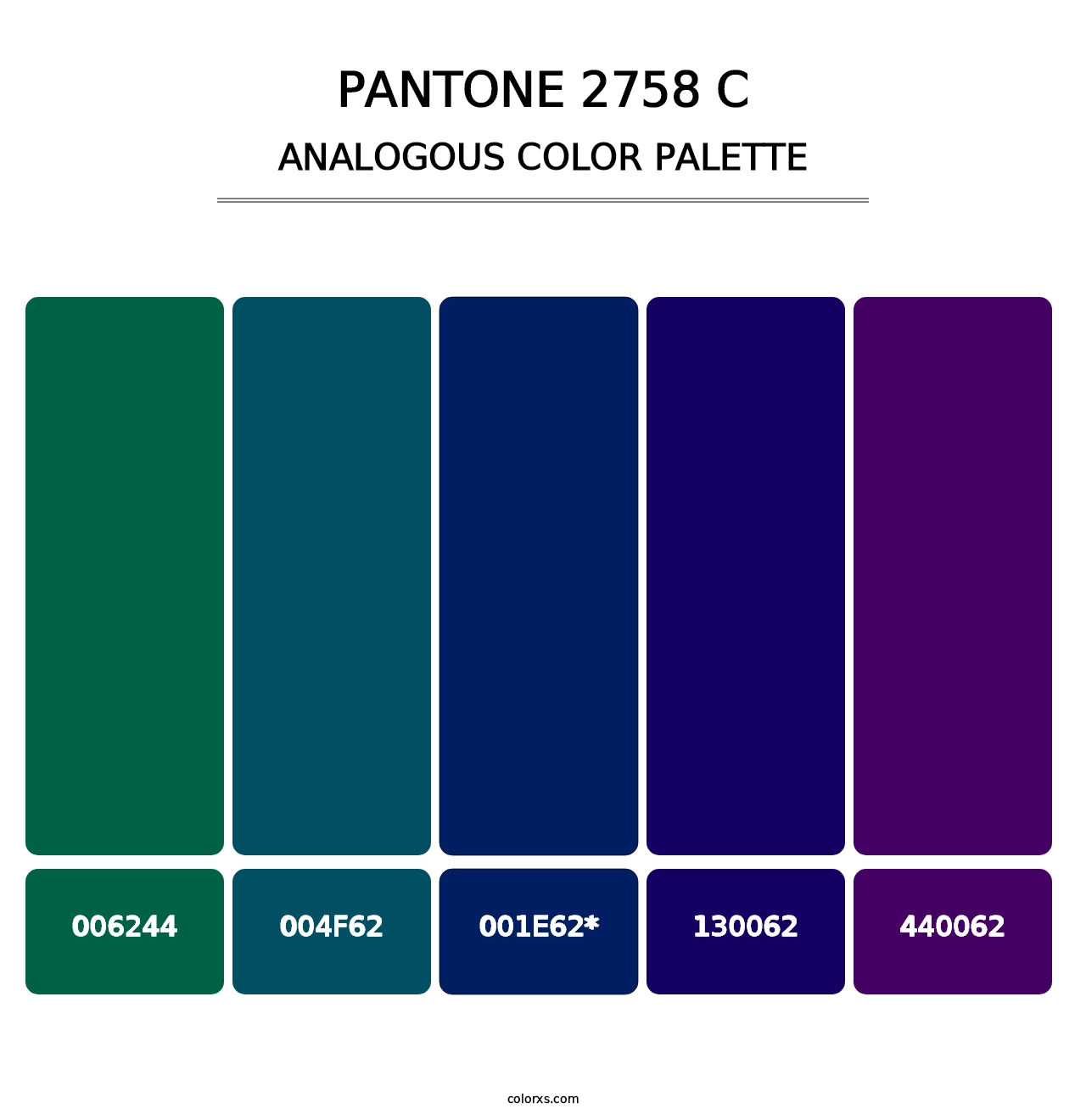 PANTONE 2758 C - Analogous Color Palette