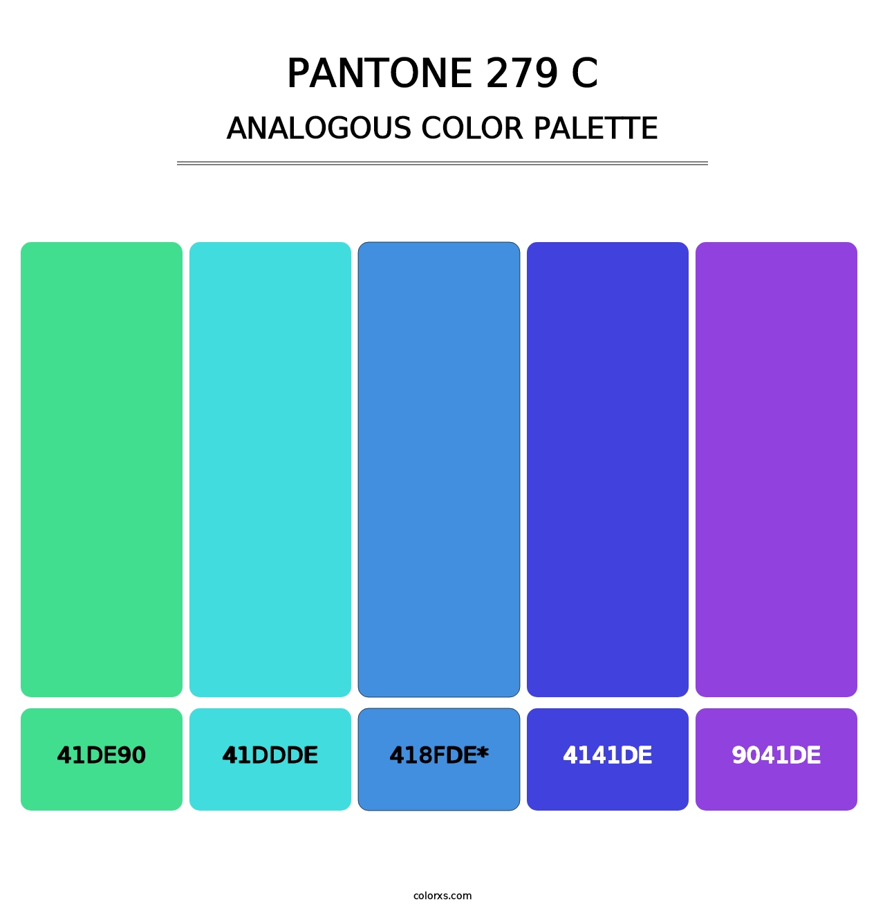 PANTONE 279 C - Analogous Color Palette