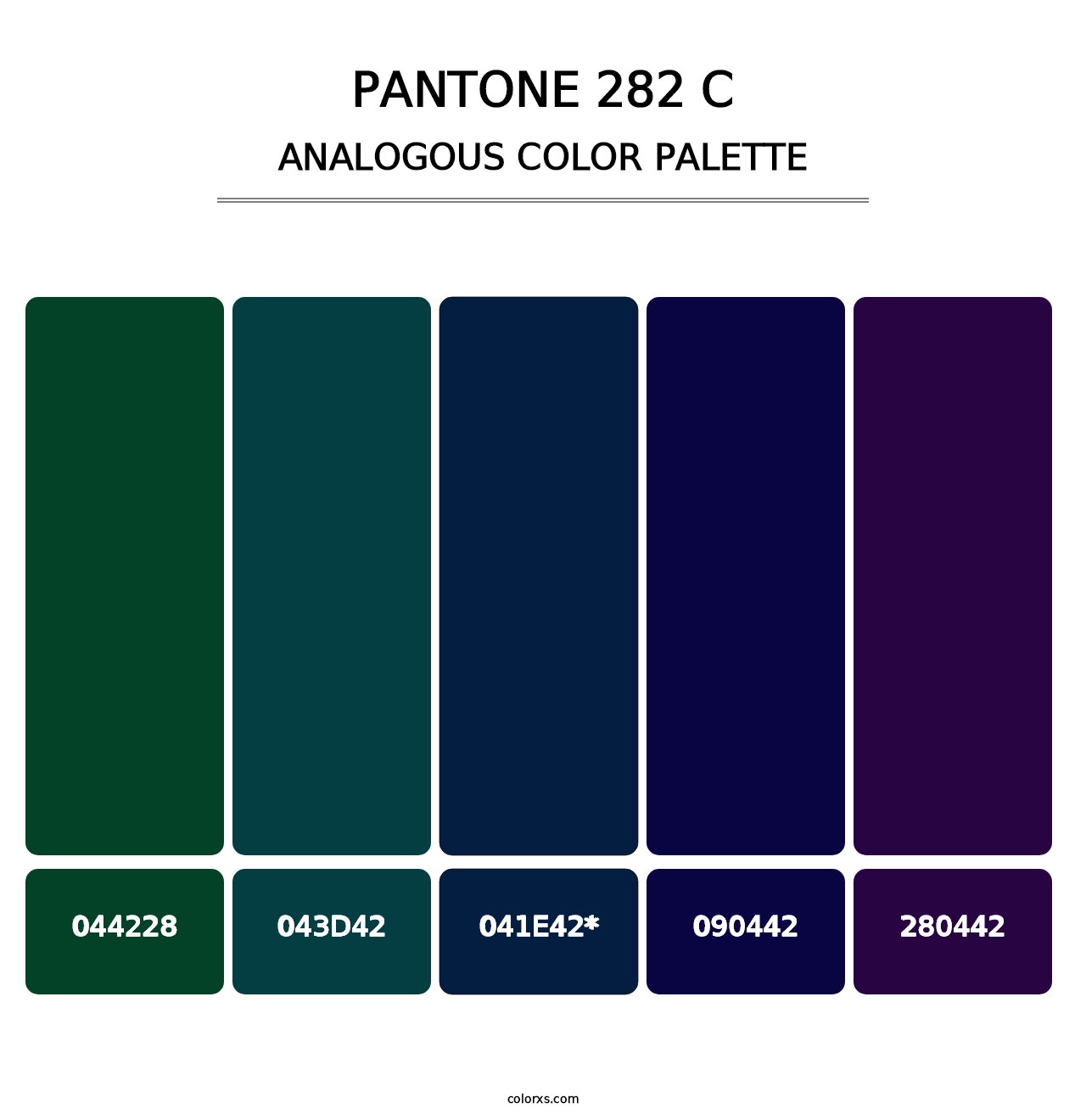 PANTONE 282 C - Analogous Color Palette