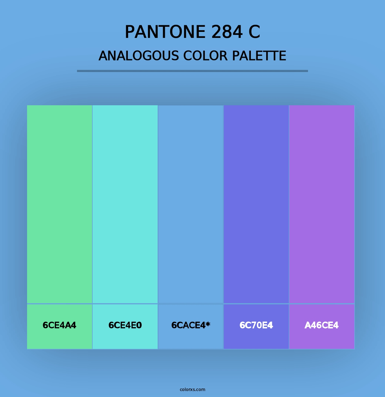 PANTONE 284 C - Analogous Color Palette