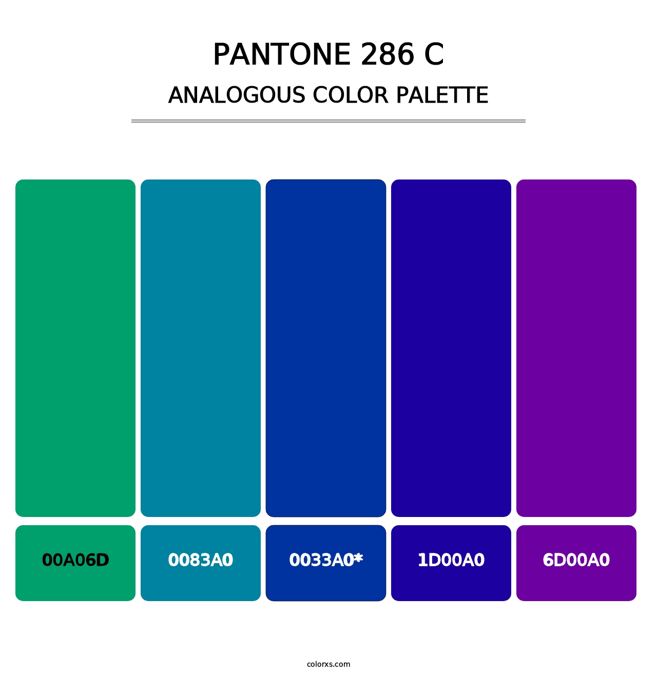 PANTONE 286 C - Analogous Color Palette