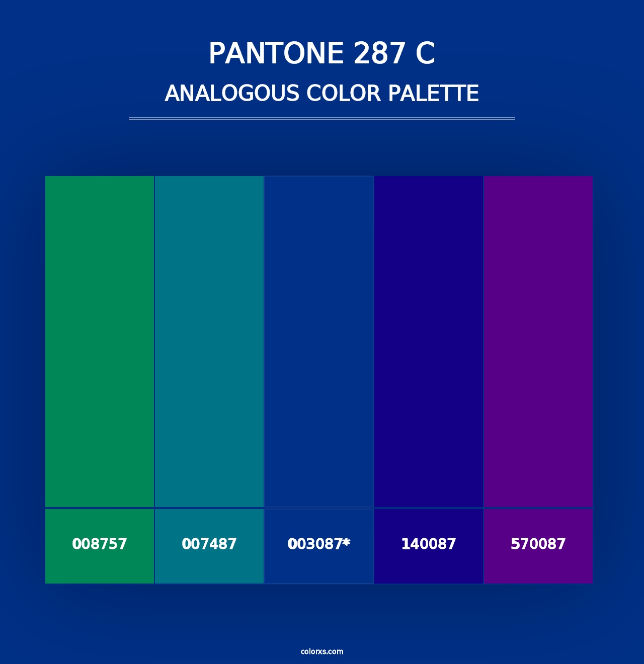 PANTONE 287 C - Analogous Color Palette