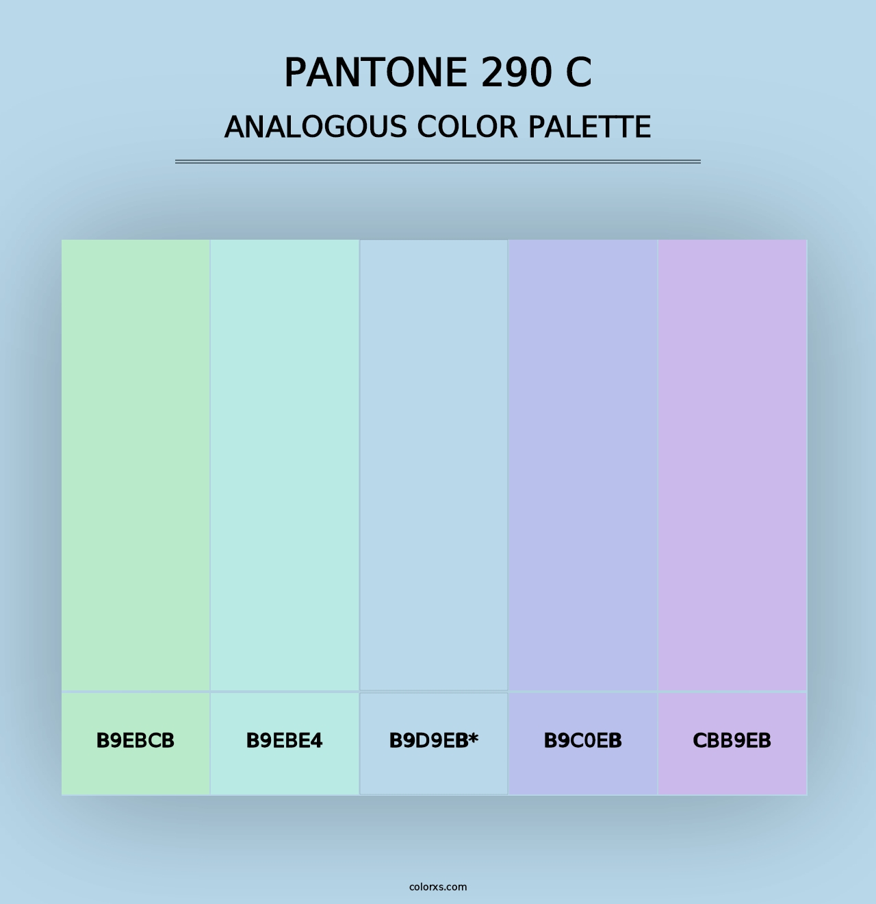 PANTONE 290 C - Analogous Color Palette