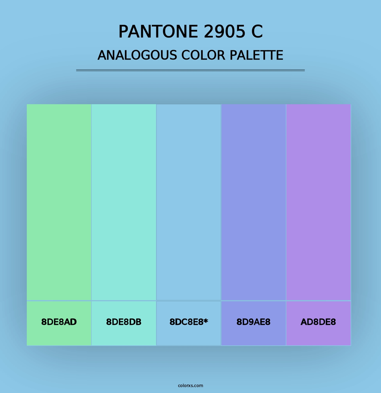 PANTONE 2905 C - Analogous Color Palette