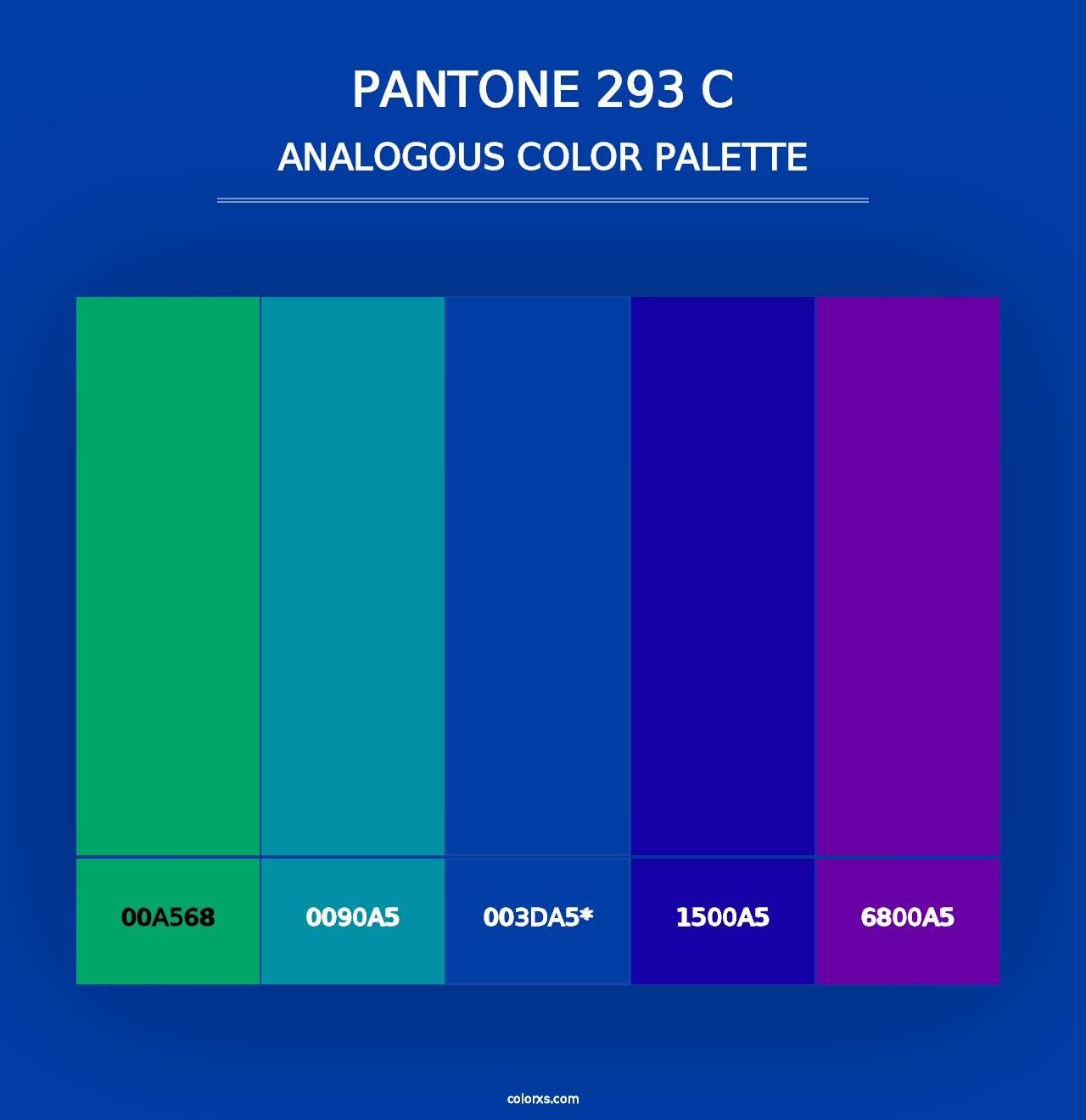 PANTONE 293 C - Analogous Color Palette