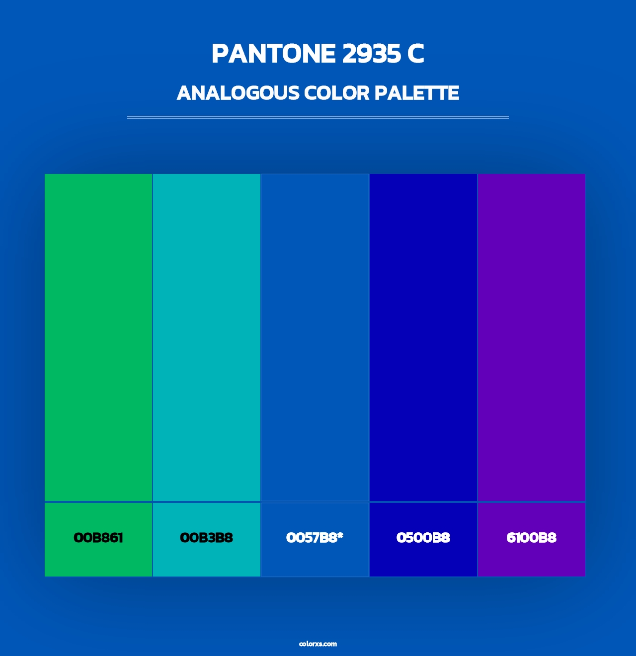 PANTONE 2935 C - Analogous Color Palette