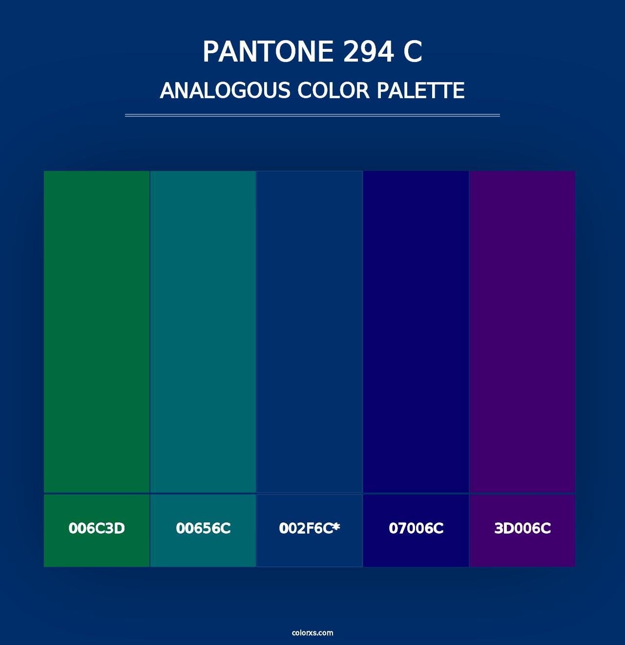 PANTONE 294 C - Analogous Color Palette