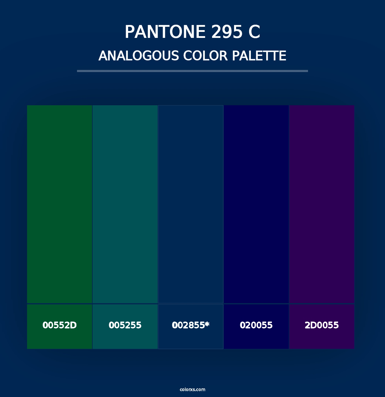 PANTONE 295 C - Analogous Color Palette