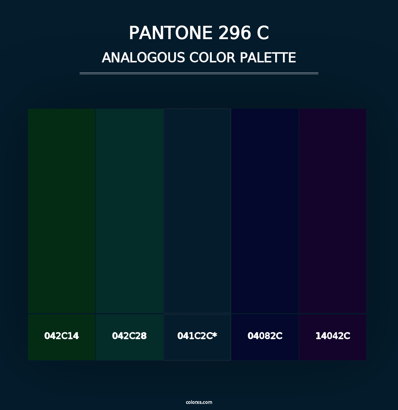 PANTONE 296 C - Analogous Color Palette