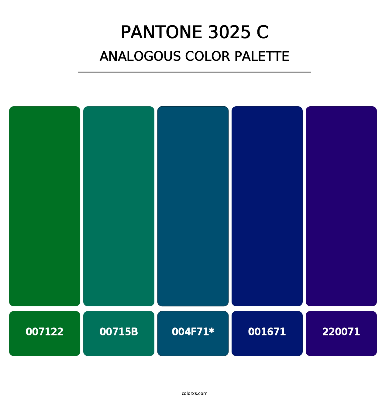 PANTONE 3025 C - Analogous Color Palette