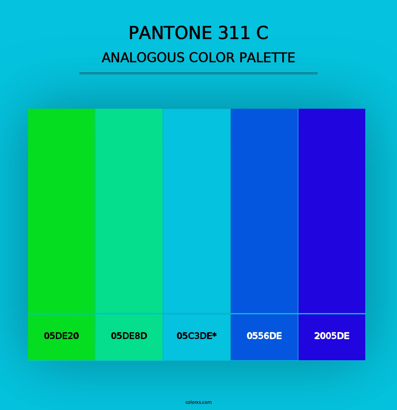 PANTONE 311 C - Analogous Color Palette