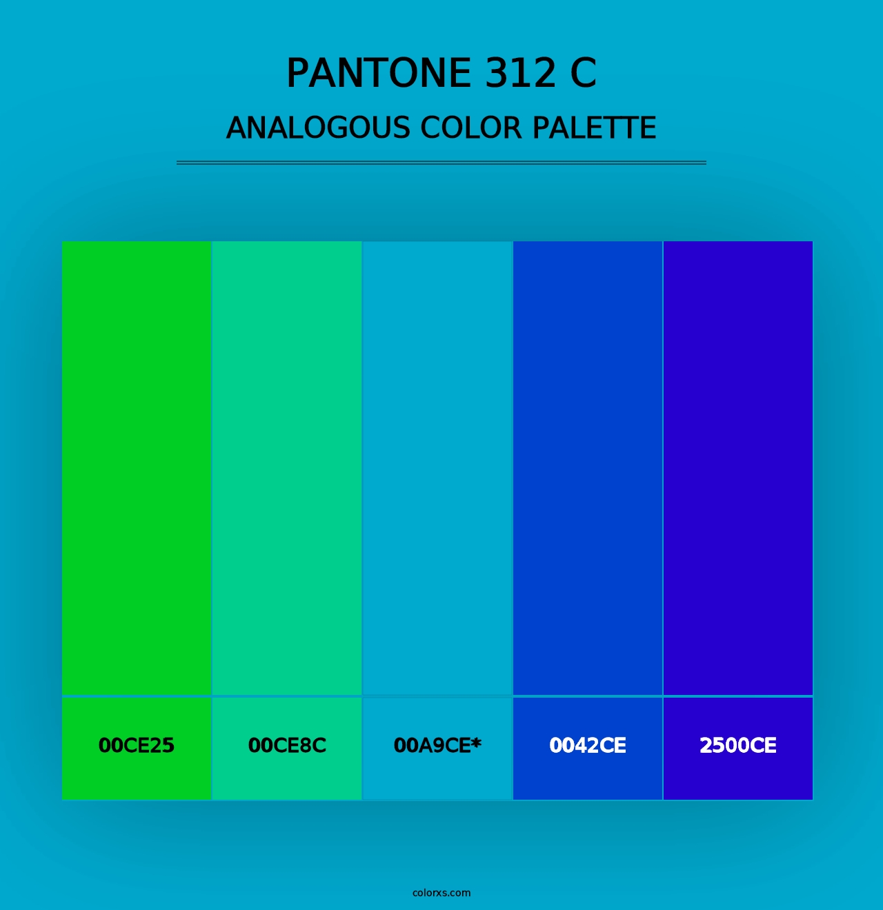 PANTONE 312 C - Analogous Color Palette