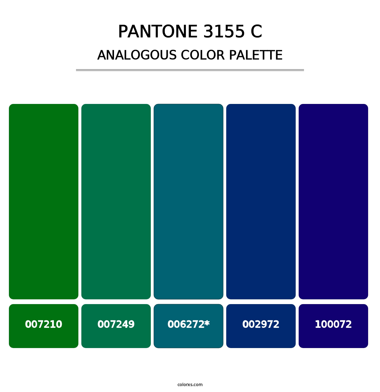 PANTONE 3155 C - Analogous Color Palette