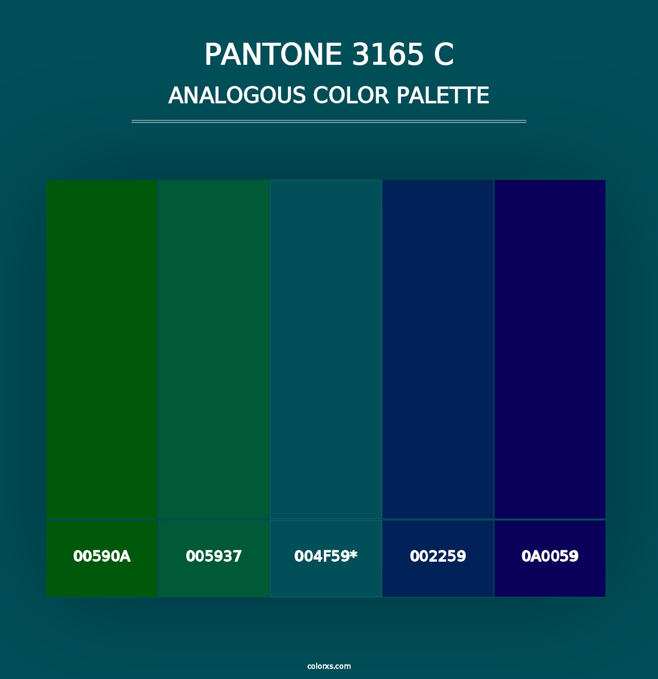 PANTONE 3165 C - Analogous Color Palette