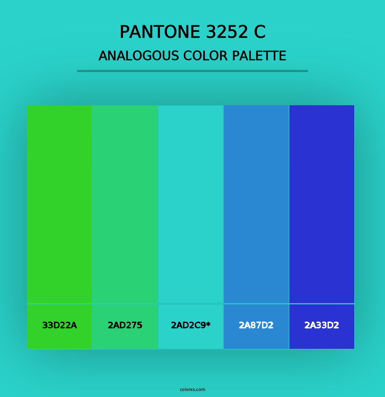 PANTONE 3252 C - Analogous Color Palette