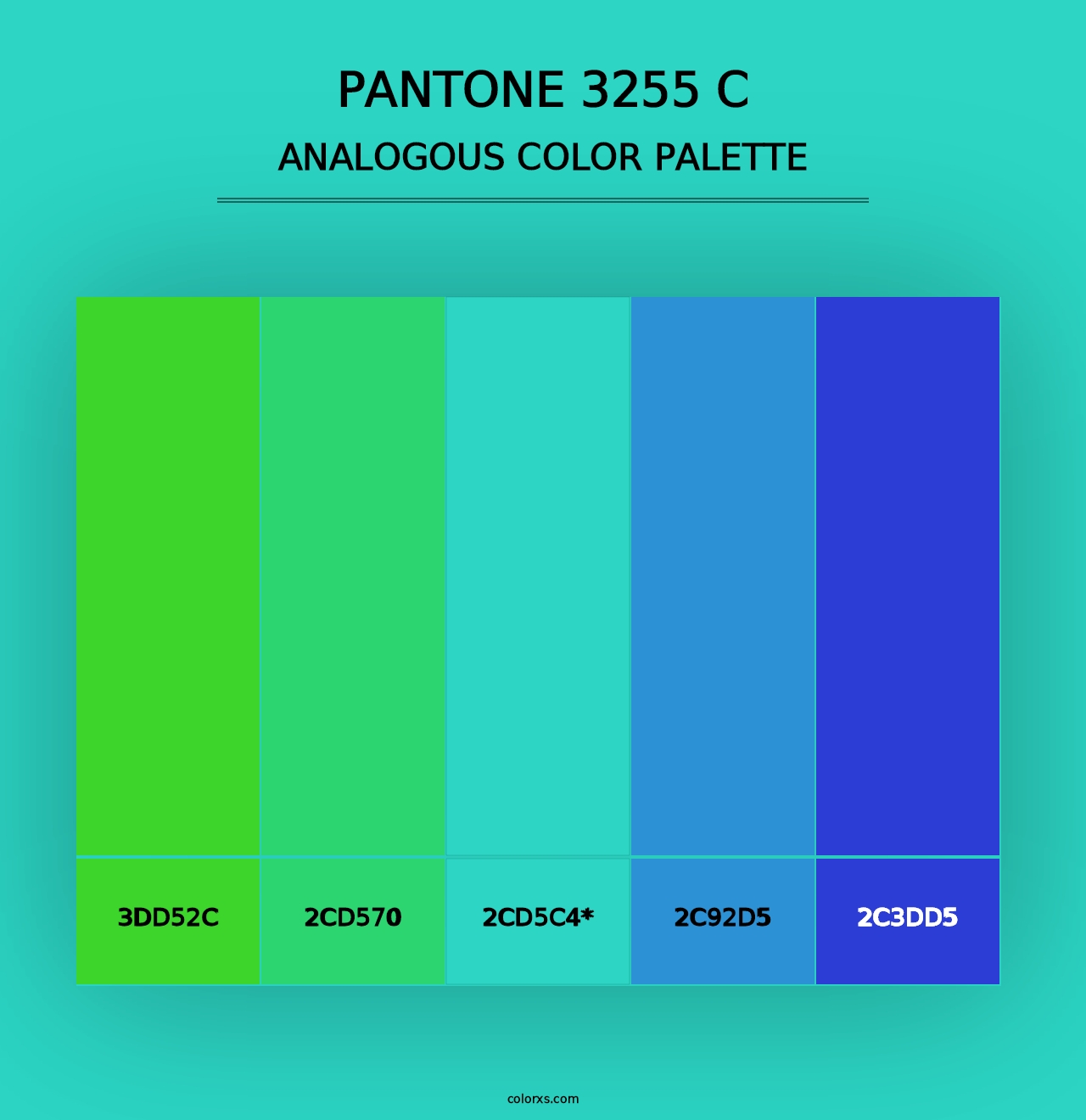 PANTONE 3255 C - Analogous Color Palette