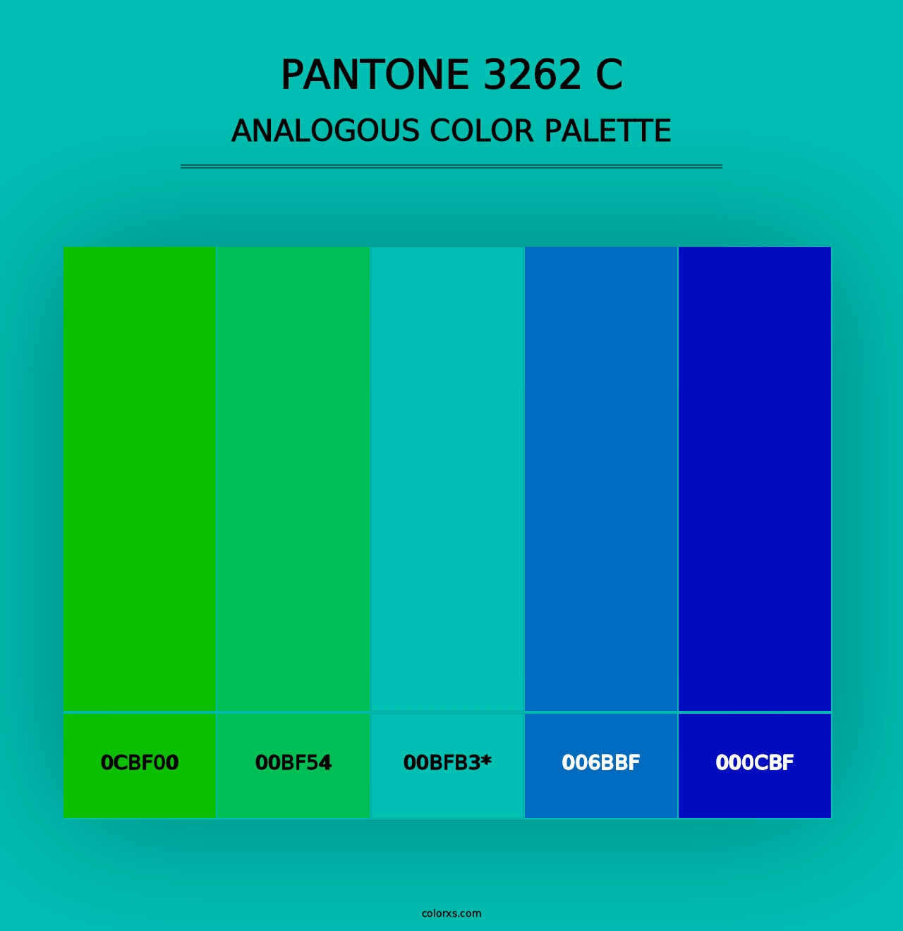 PANTONE 3262 C - Analogous Color Palette