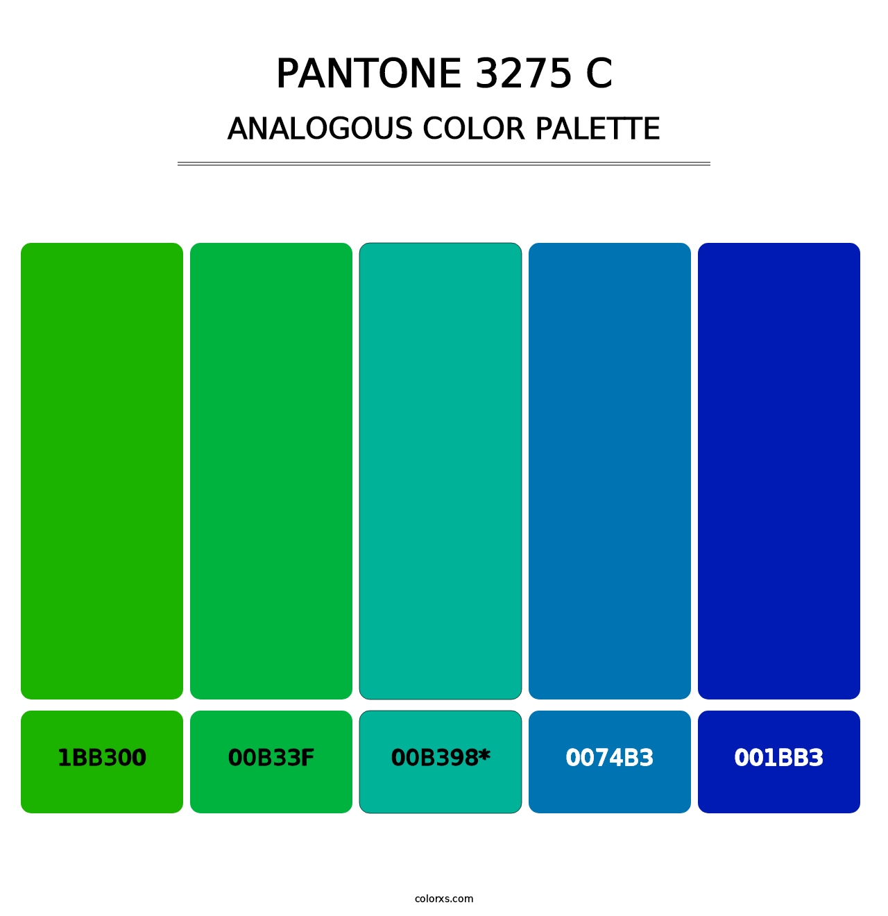 PANTONE 3275 C - Analogous Color Palette