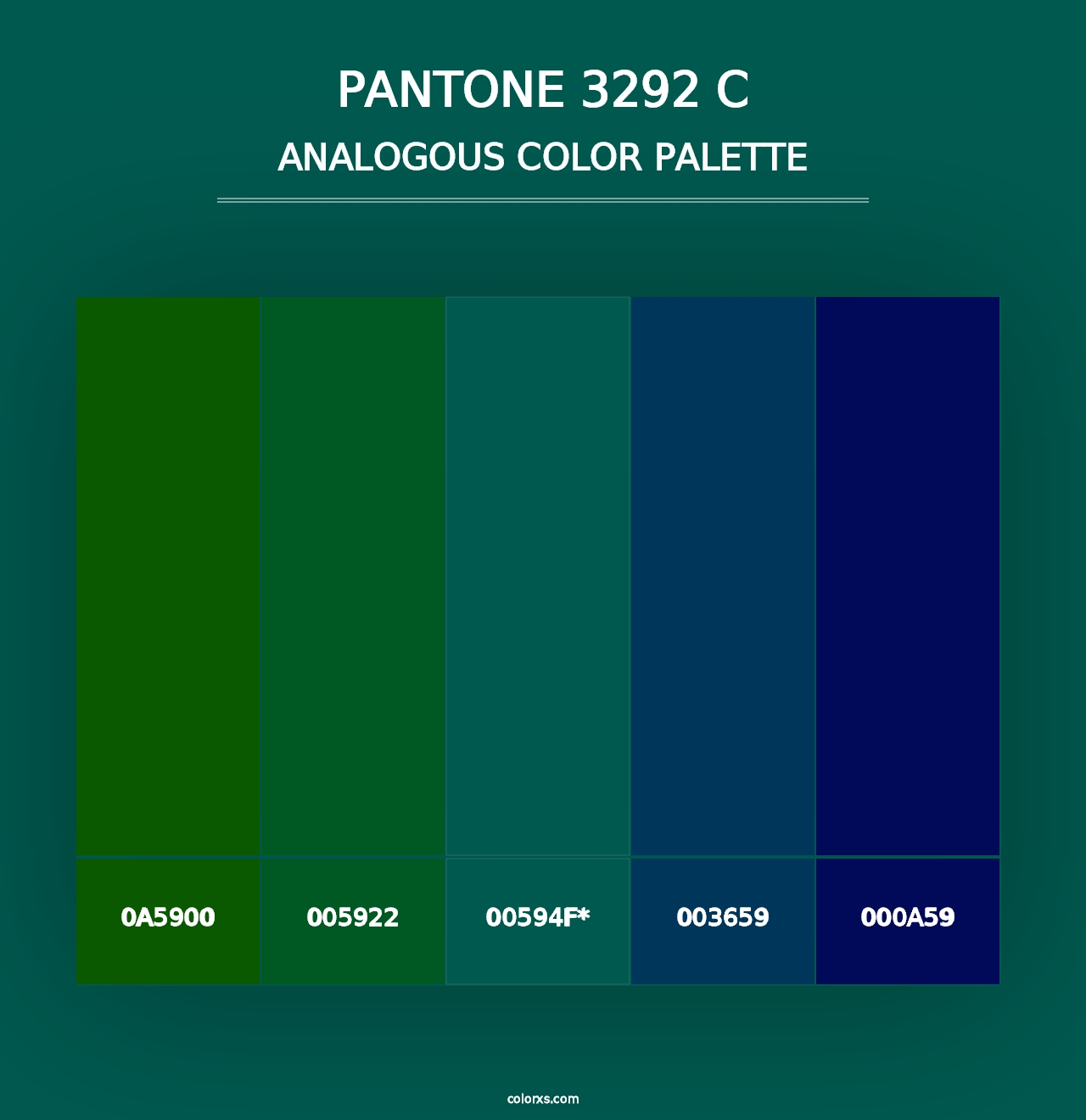 PANTONE 3292 C - Analogous Color Palette