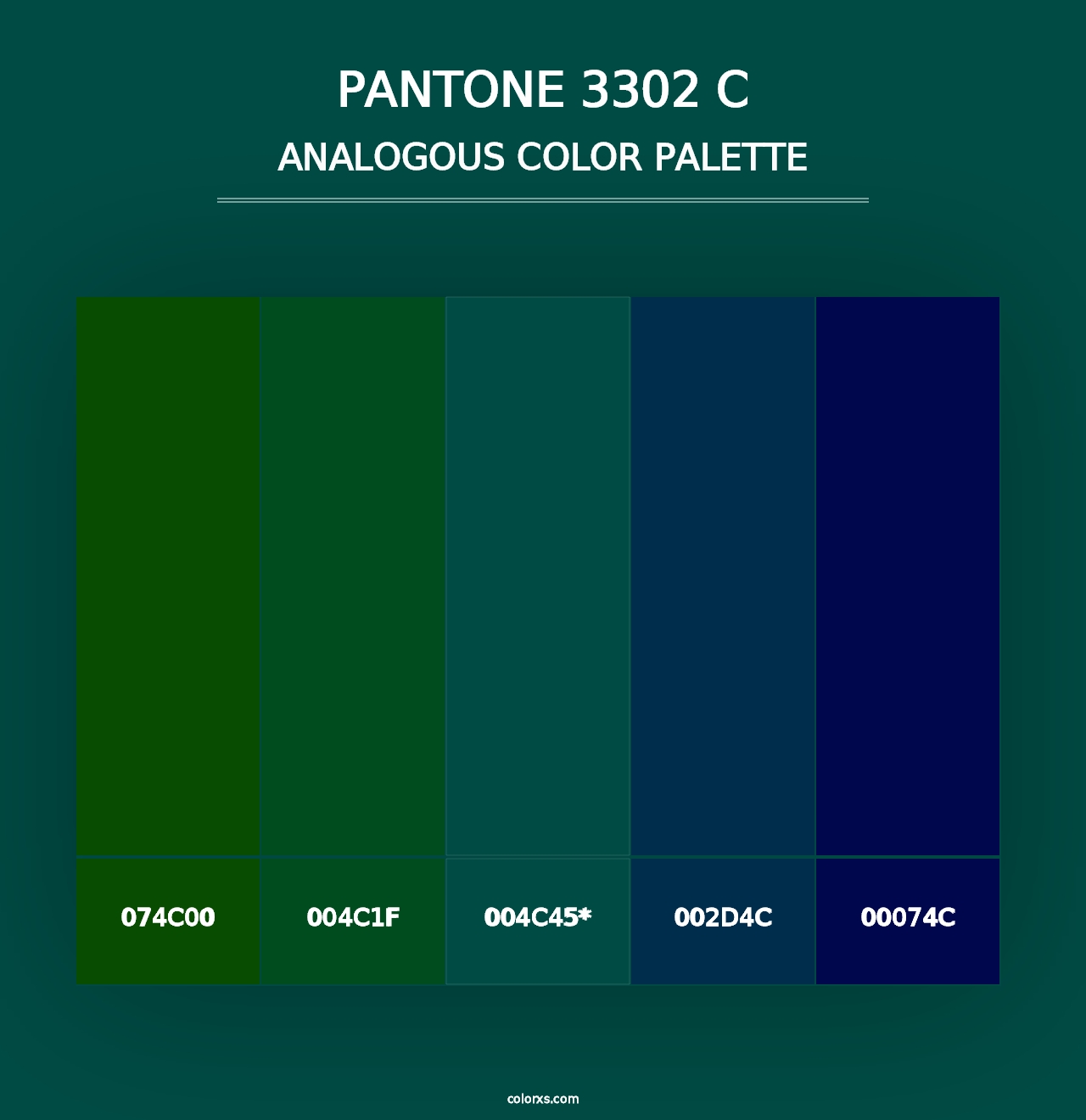 PANTONE 3302 C - Analogous Color Palette