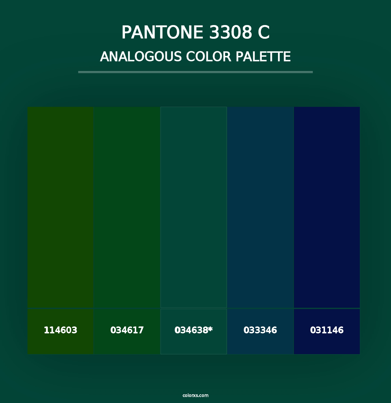 PANTONE 3308 C - Analogous Color Palette