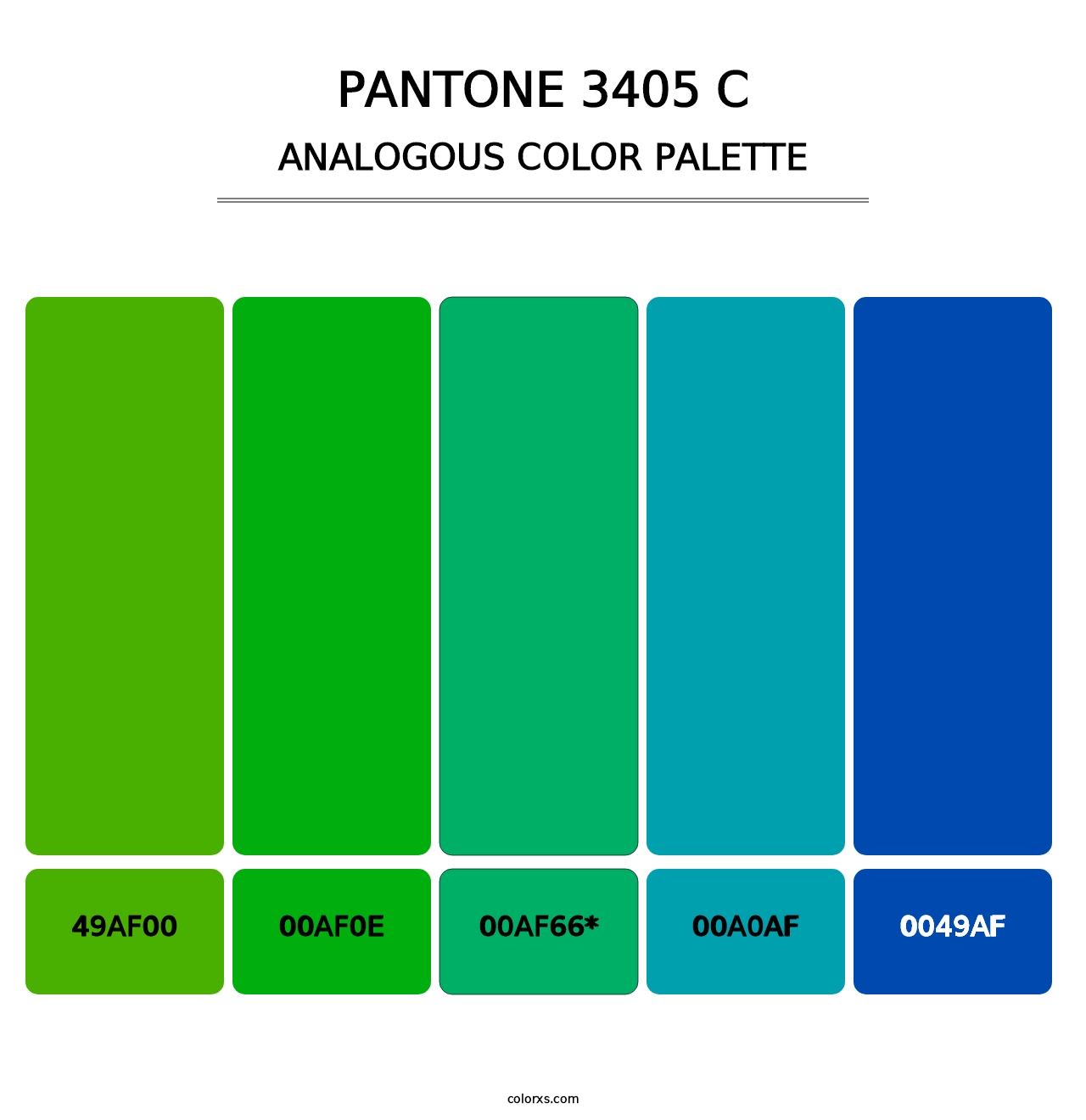 PANTONE 3405 C - Analogous Color Palette