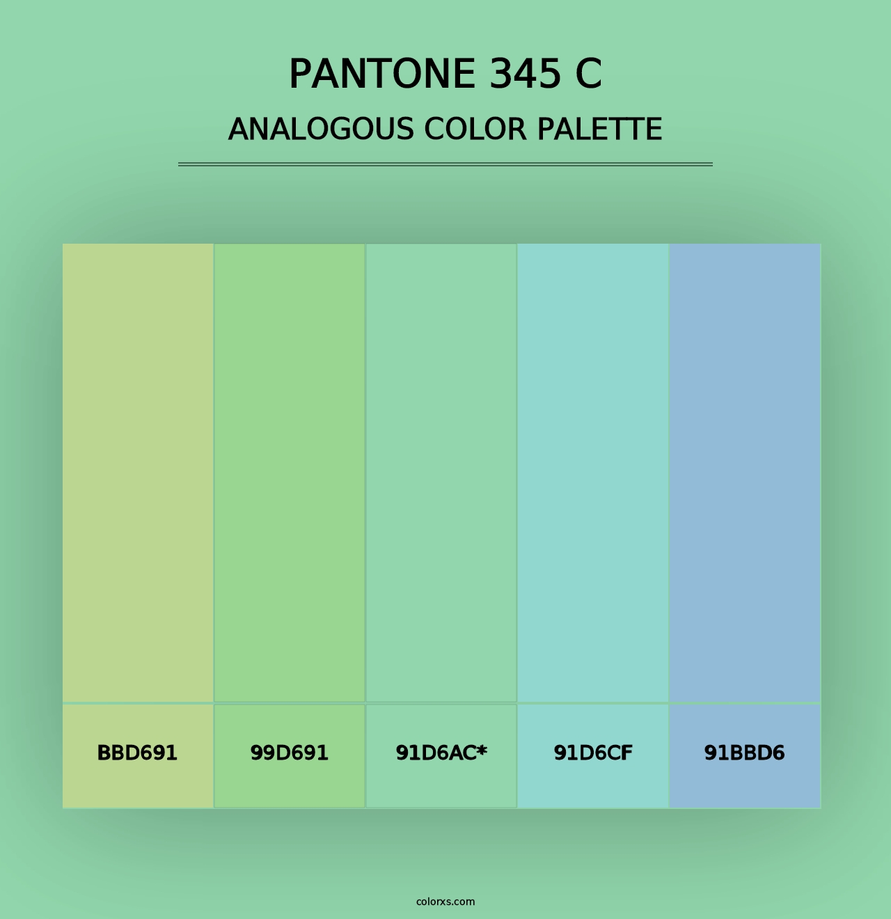 PANTONE 345 C - Analogous Color Palette