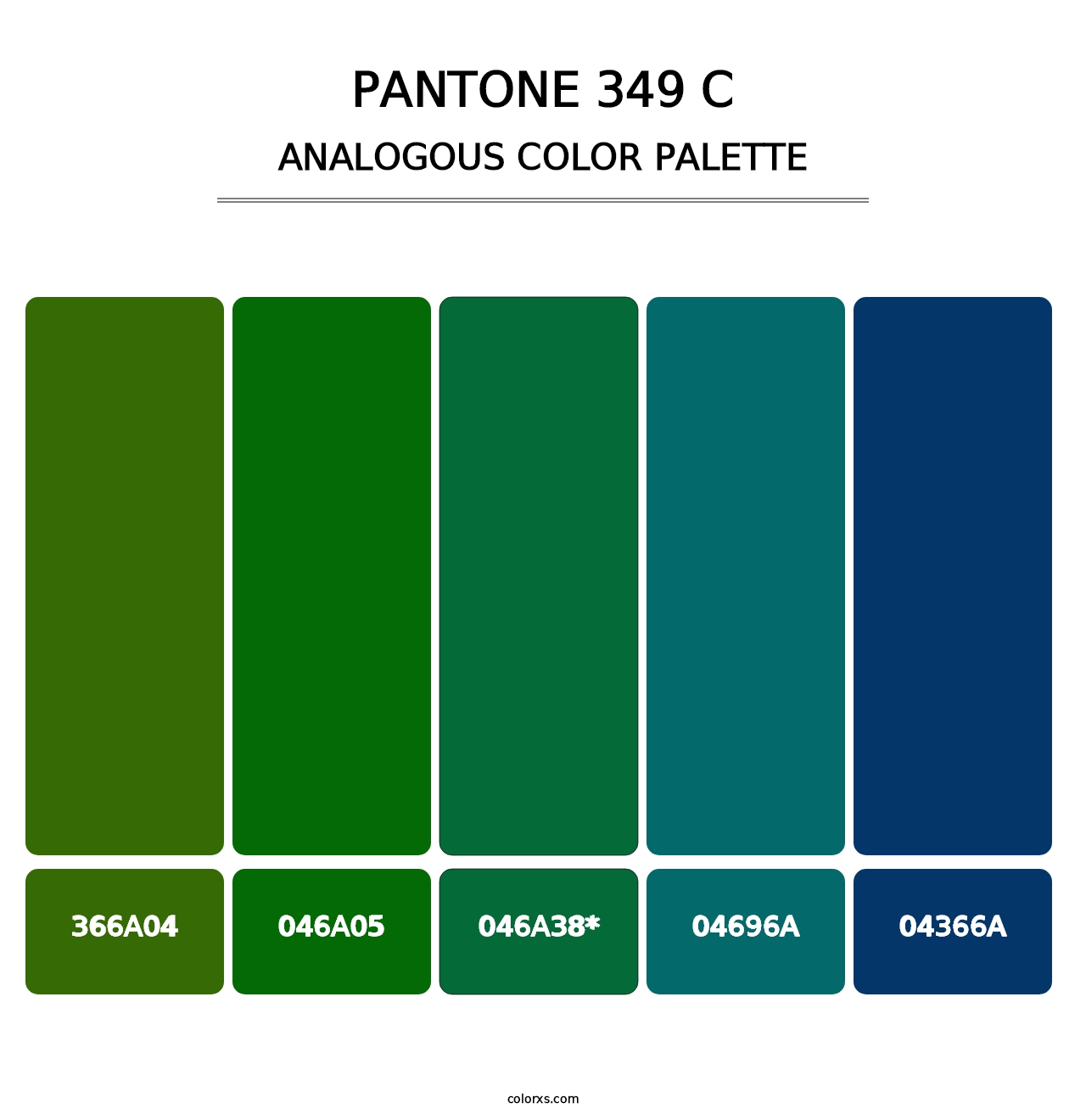 PANTONE 349 C - Analogous Color Palette