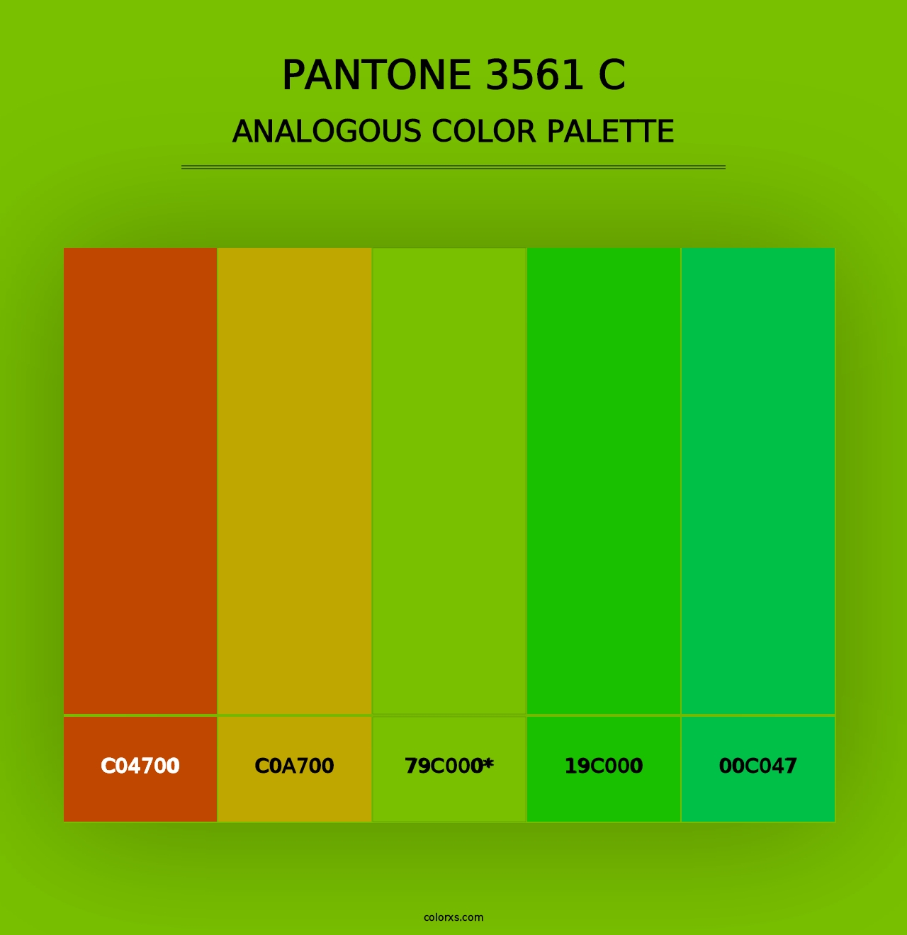 PANTONE 3561 C - Analogous Color Palette