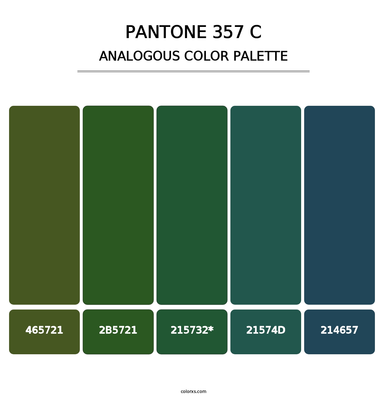 PANTONE 357 C - Analogous Color Palette