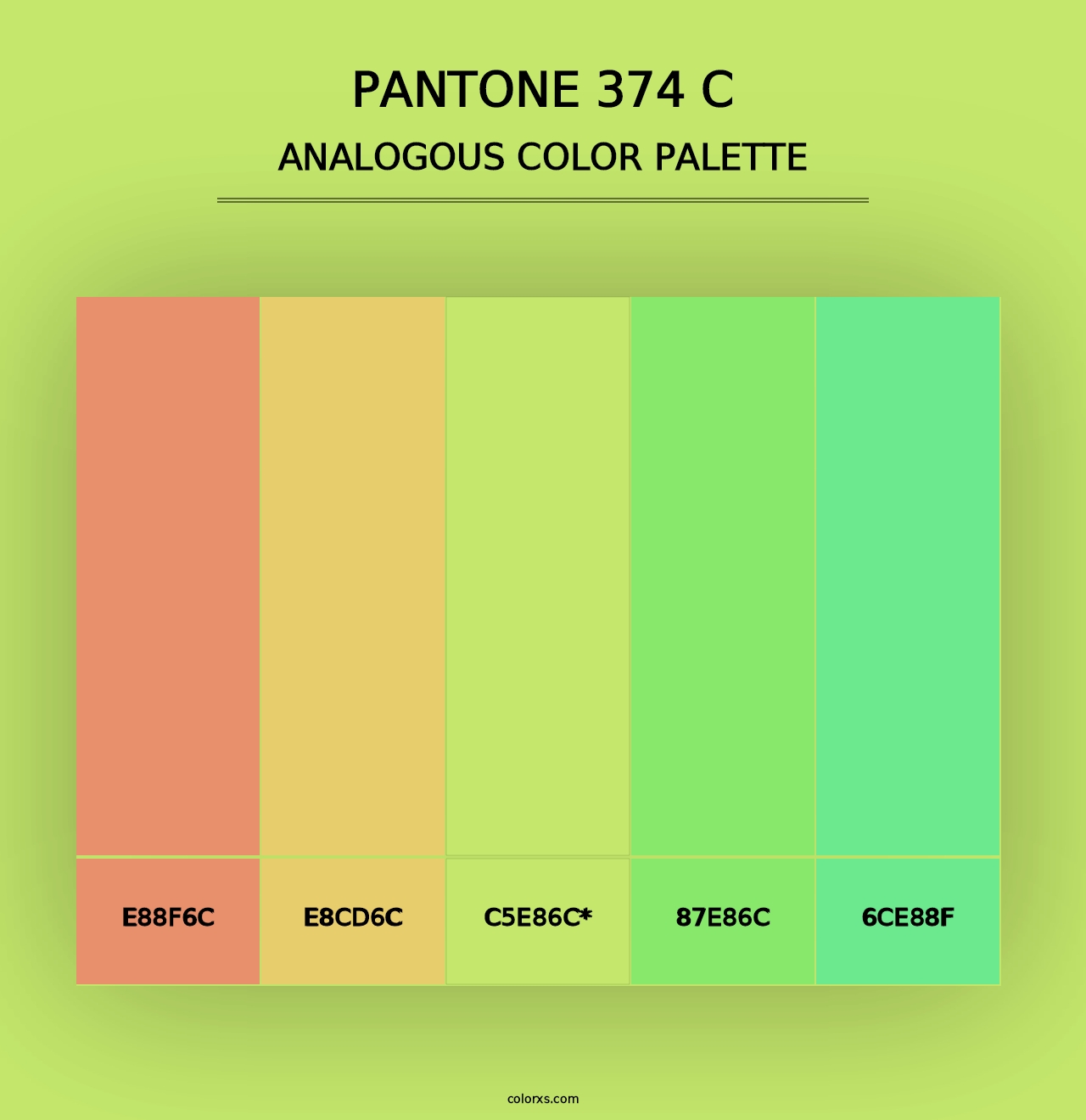 PANTONE 374 C color palettes - colorxs.com