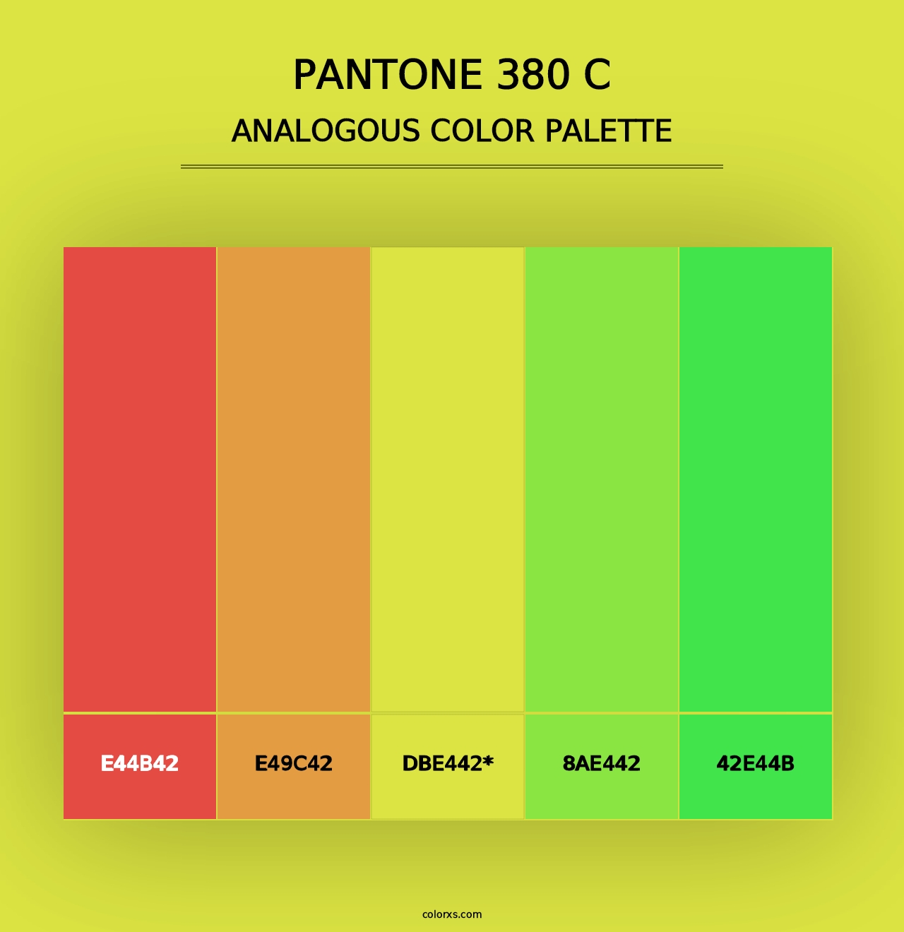 PANTONE 380 C - Analogous Color Palette