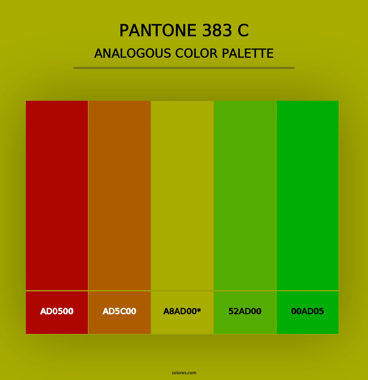 PANTONE 383 C - Analogous Color Palette