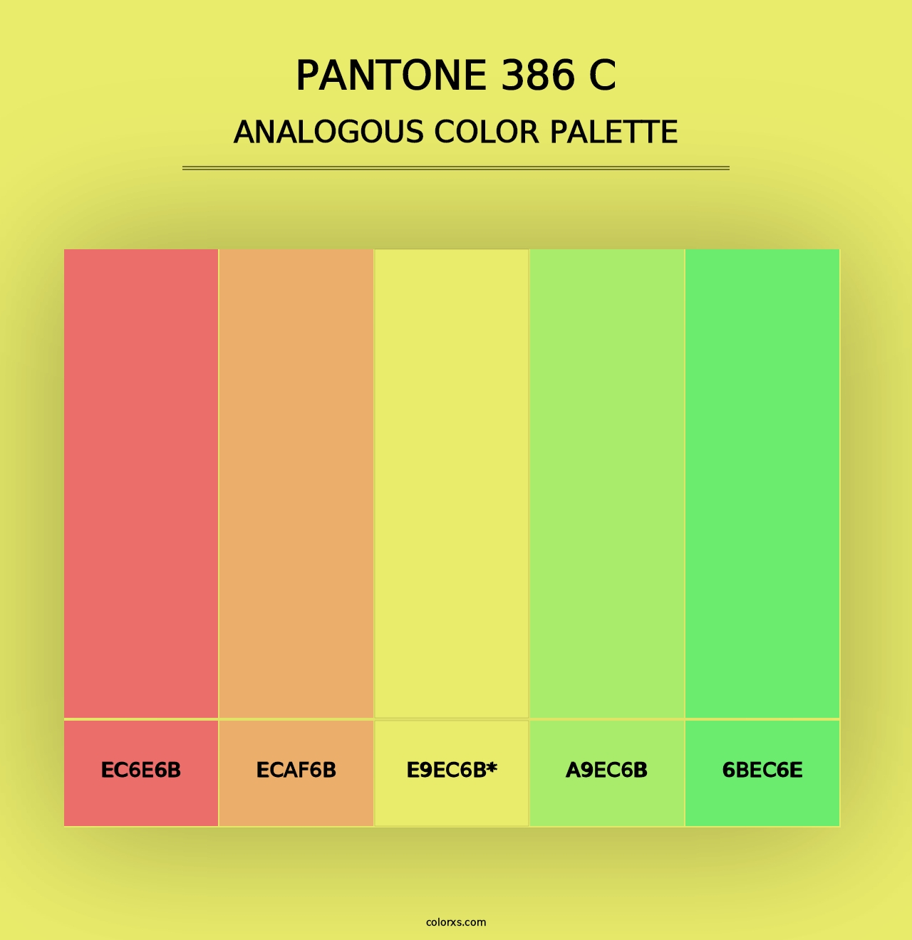 PANTONE 386 C - Analogous Color Palette