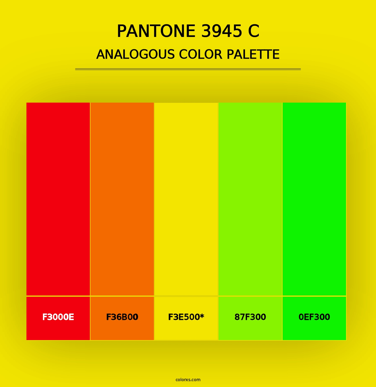 PANTONE 3945 C - Analogous Color Palette