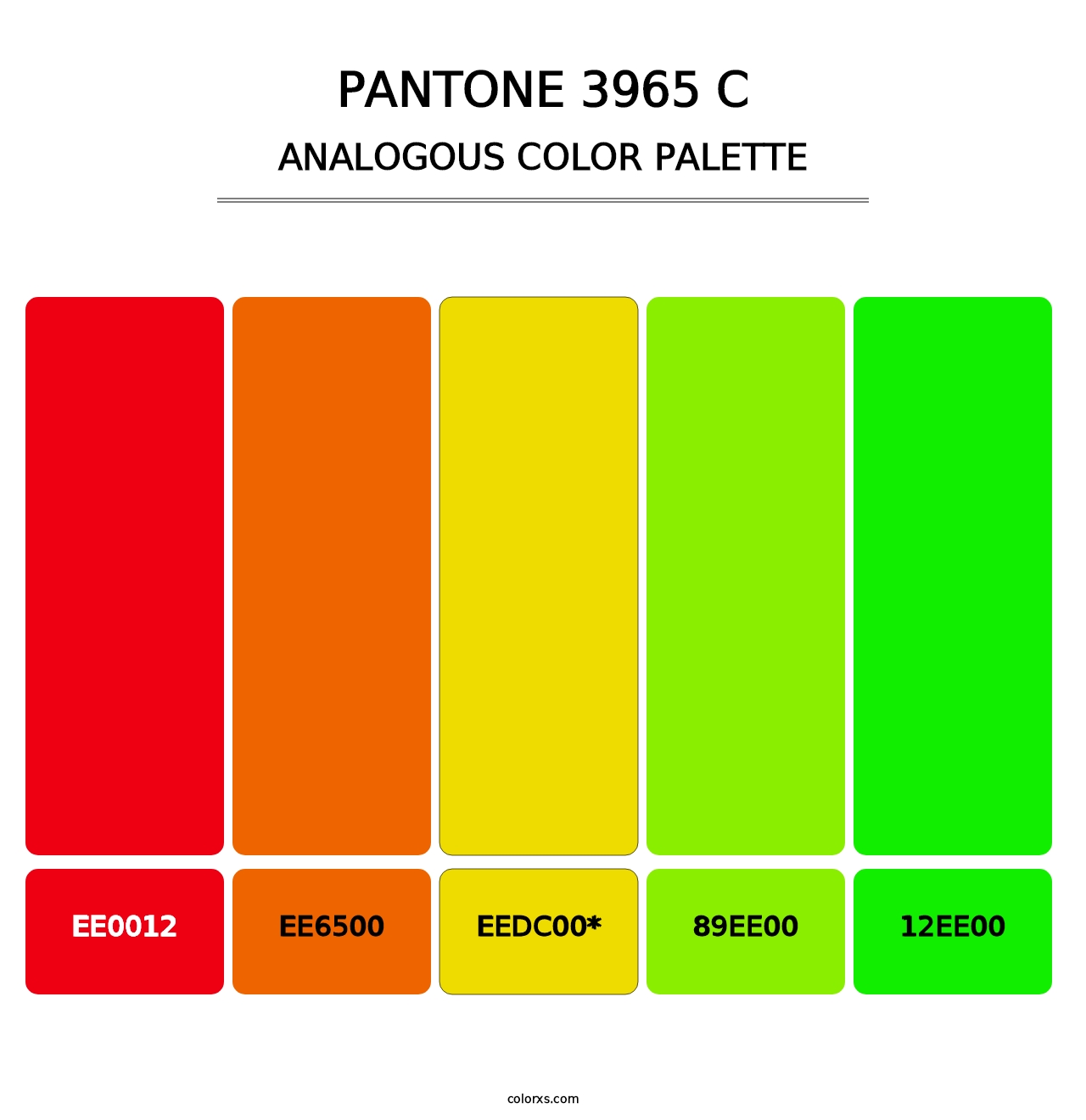 PANTONE 3965 C - Analogous Color Palette