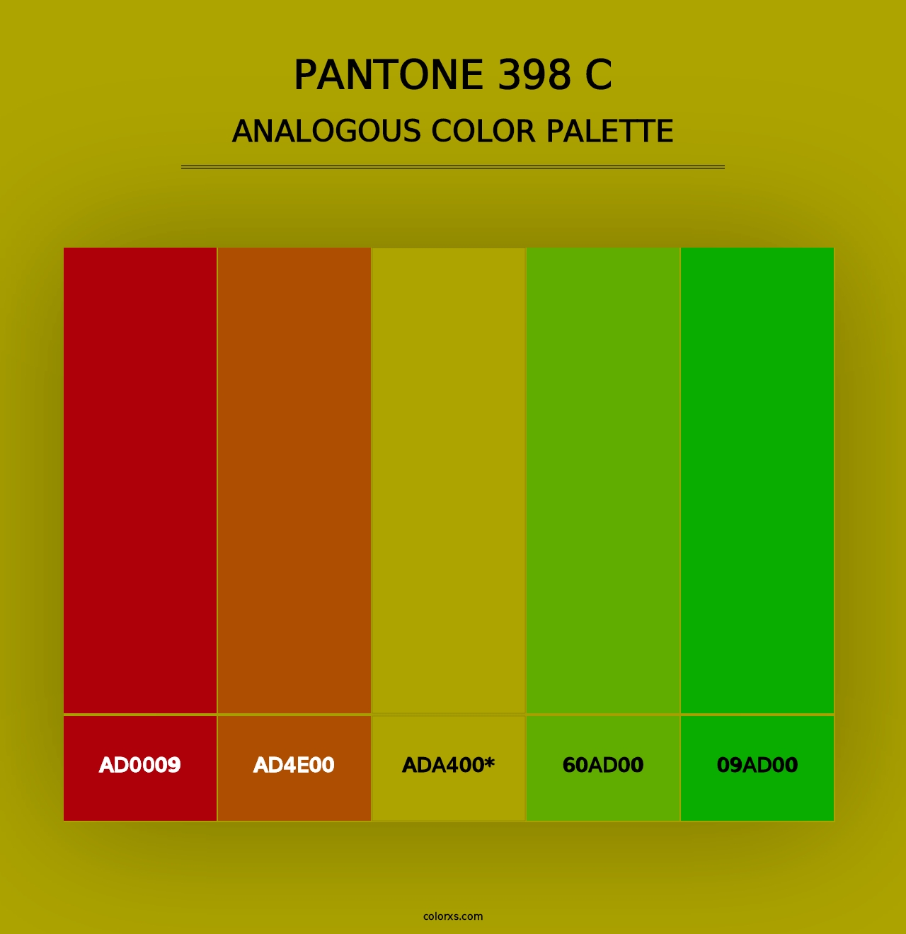 PANTONE 398 C - Analogous Color Palette