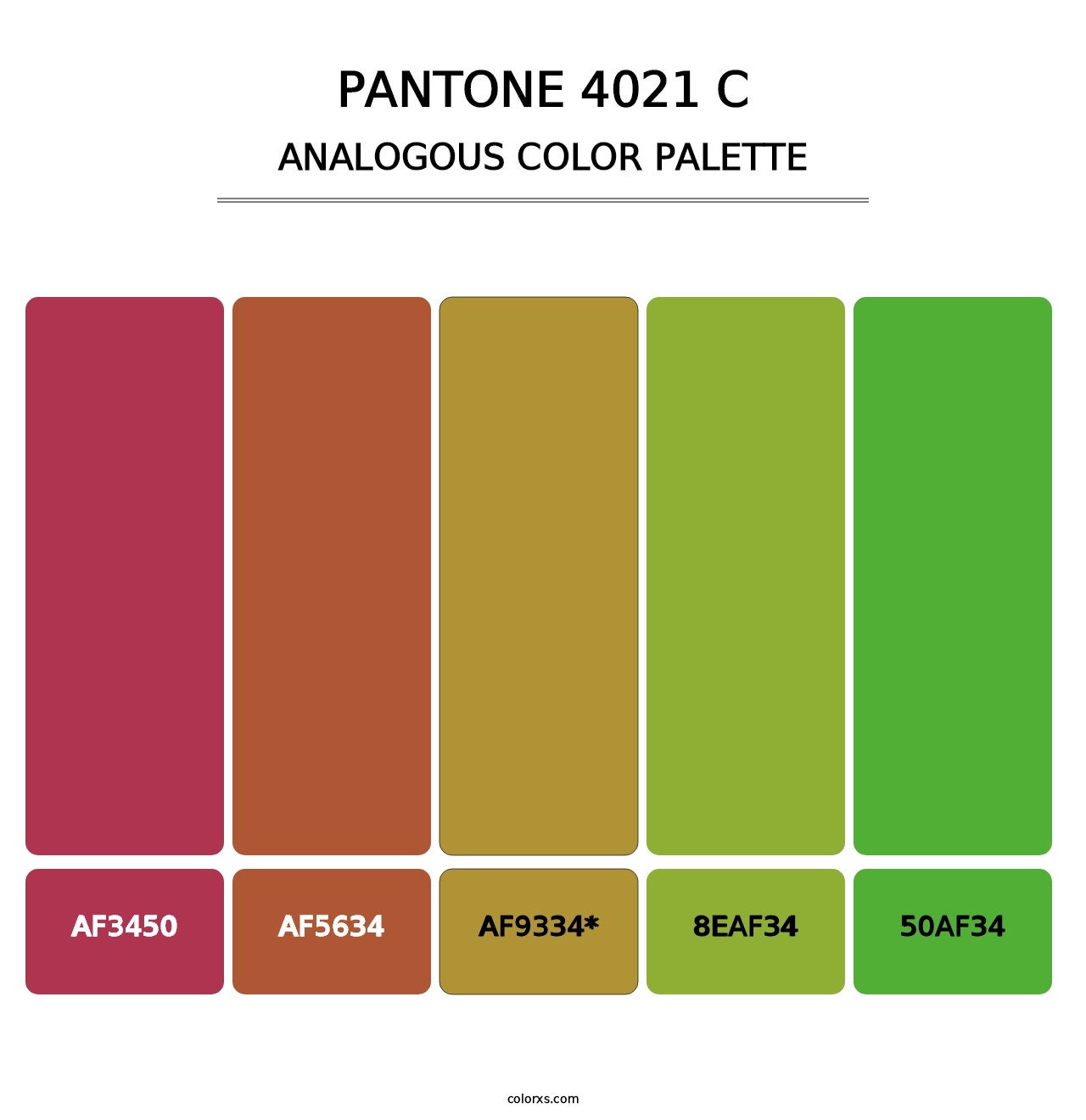 PANTONE 4021 C - Analogous Color Palette