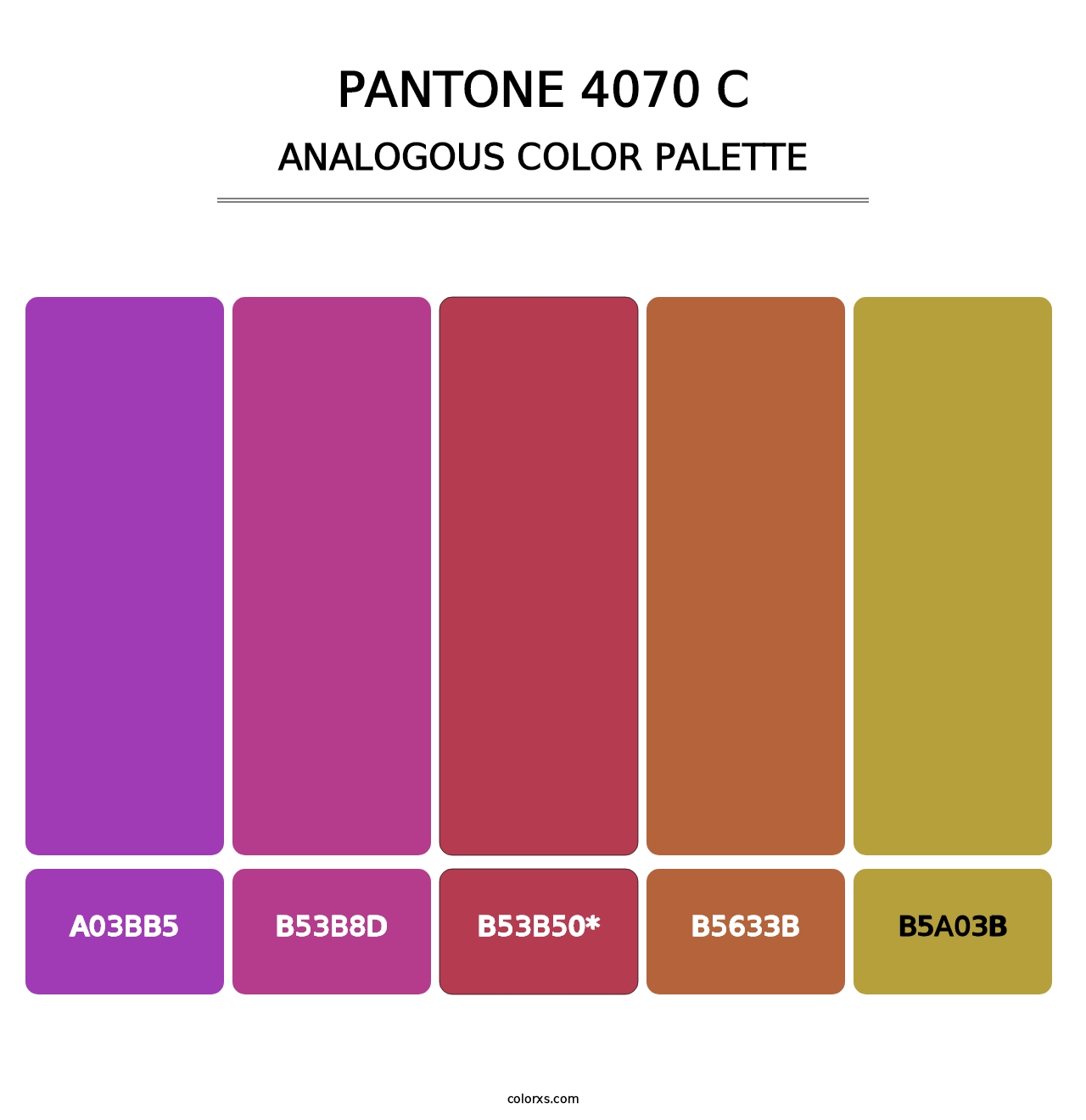 PANTONE 4070 C - Analogous Color Palette