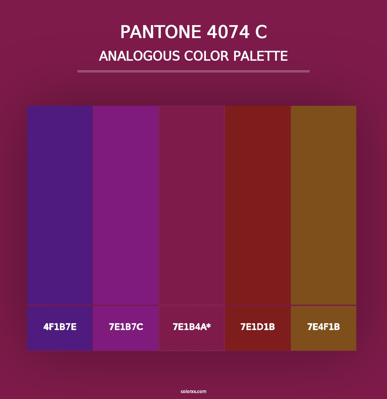 PANTONE 4074 C - Analogous Color Palette