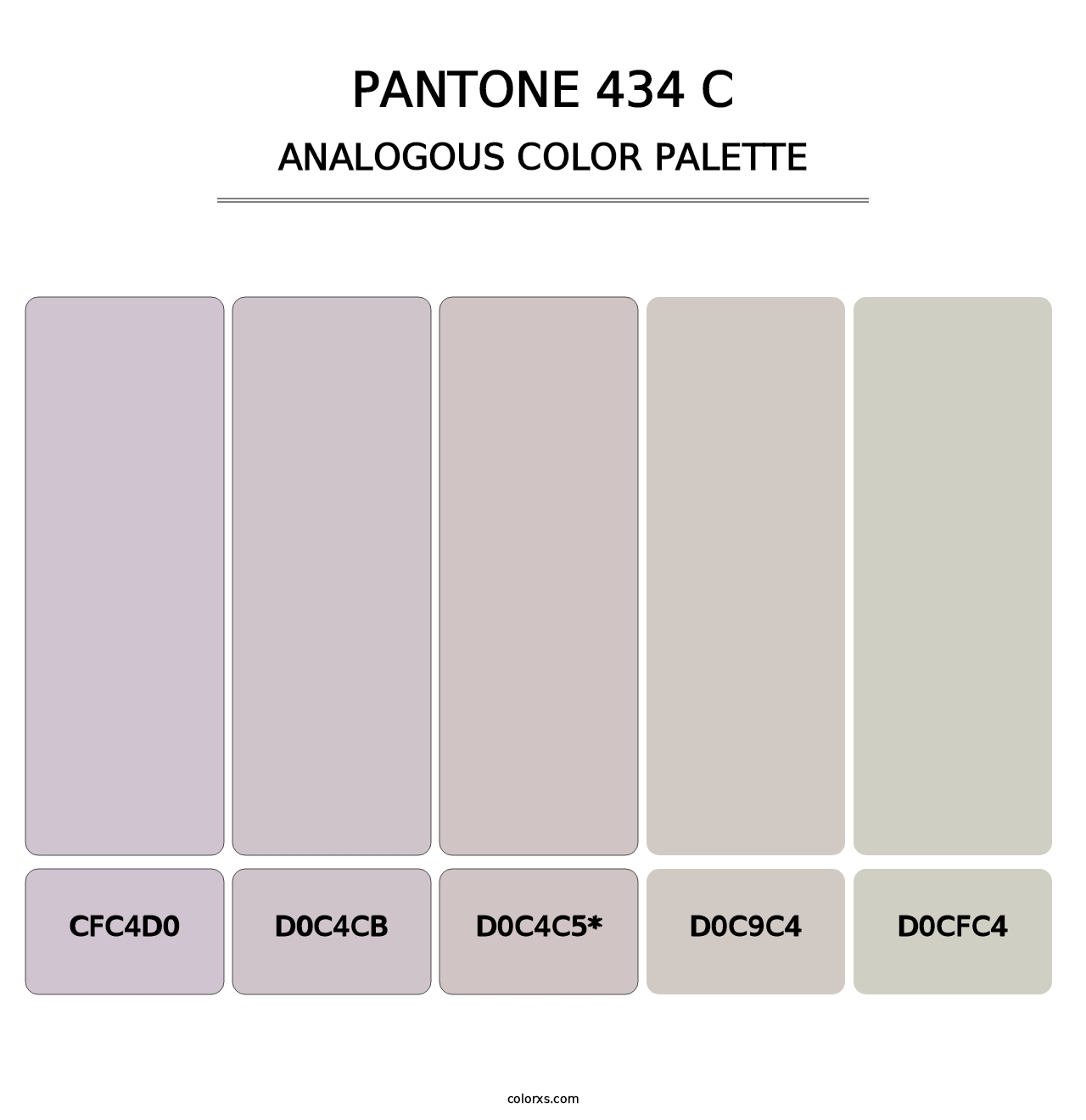 PANTONE 434 C - Analogous Color Palette