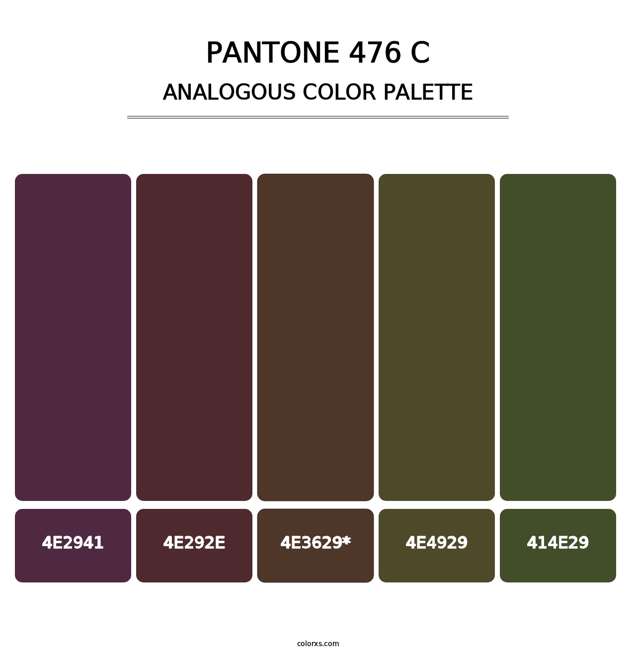 PANTONE 476 C - Analogous Color Palette